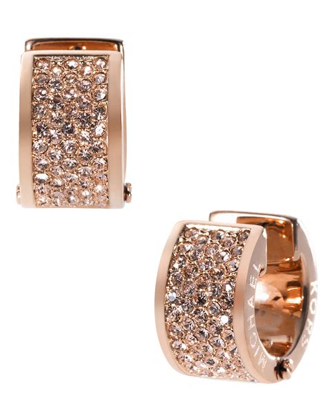 michael kors rose gold hoop earrings|14k gold huggie hoop earrings.